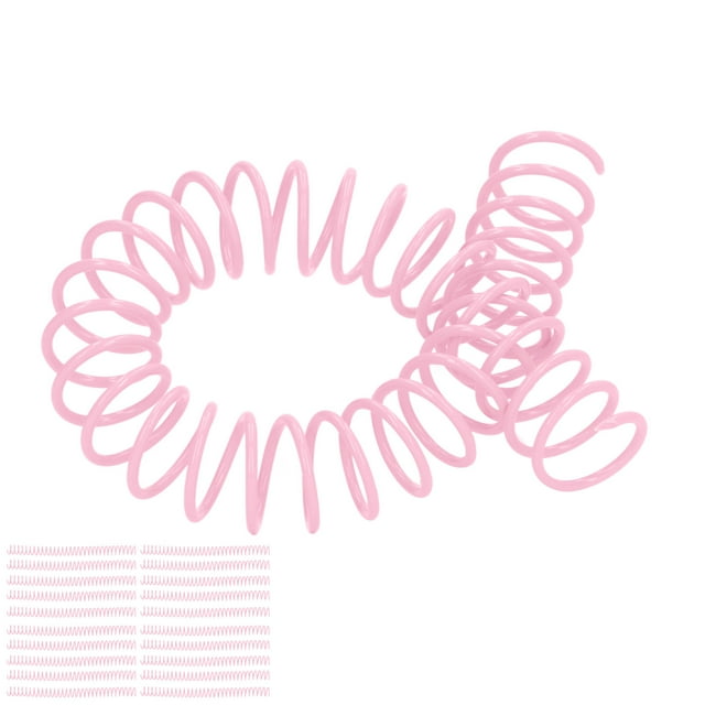 Binding Spirals, Wear Resistant Plastic Spiral Binding Coils Non Fade Reusable Page Turning Manual Bound Strong Adhesion For A4 A5 Notebook Pink