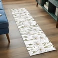 thumbnail image 3 of 2'x6' Rug Runners for Hallways Kitchen, White Floral Non Slip Entryway Beside Floor Carpet Runner, Garden Floral Seasonal Botanical Blooms Washable Laundry Room Bedroom Throw Rugs Mat for Family Pet, 3 of 8
