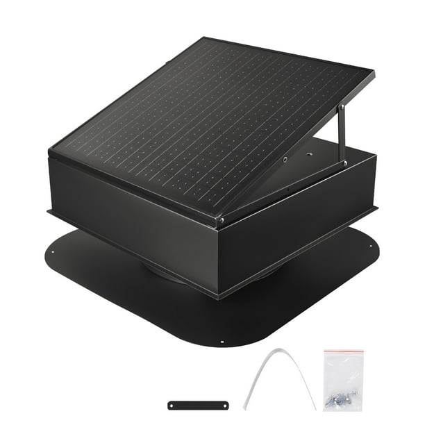 Extractor de aire para ático VEVOR,ventilador solar inteligente de 35W con termostato integrado,flujo de aire de 2400 CFM y motor de CC sin escobillas integrado para refrigeración y deshumidificación.