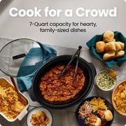 Chefman 7-Quart Family Size Electric Slow Cooker, Dishwasher-Safe Crock - Stainless Steel