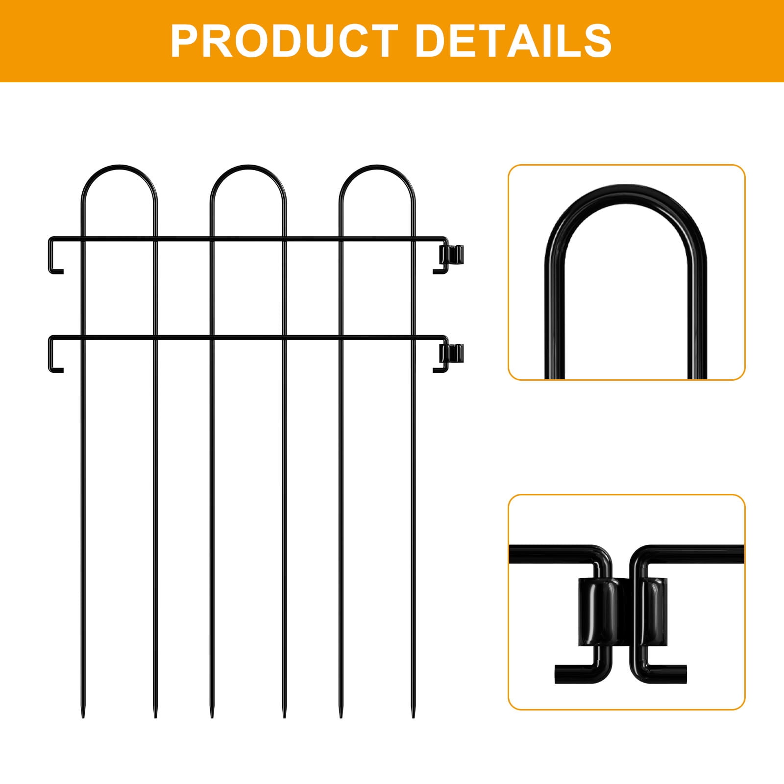 Oumilen 30 Piece Decorative Garden Fence, 16.5" (H) x 30 ft (L) Animal Barrier Fence Arched