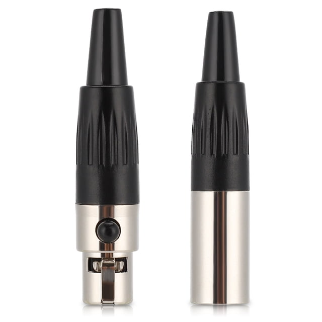 1 par de pines de carcasa de cobre puro, conector MINI XLR de 3 núcleos, enchufe de soldadura de Cable de Audio DIY