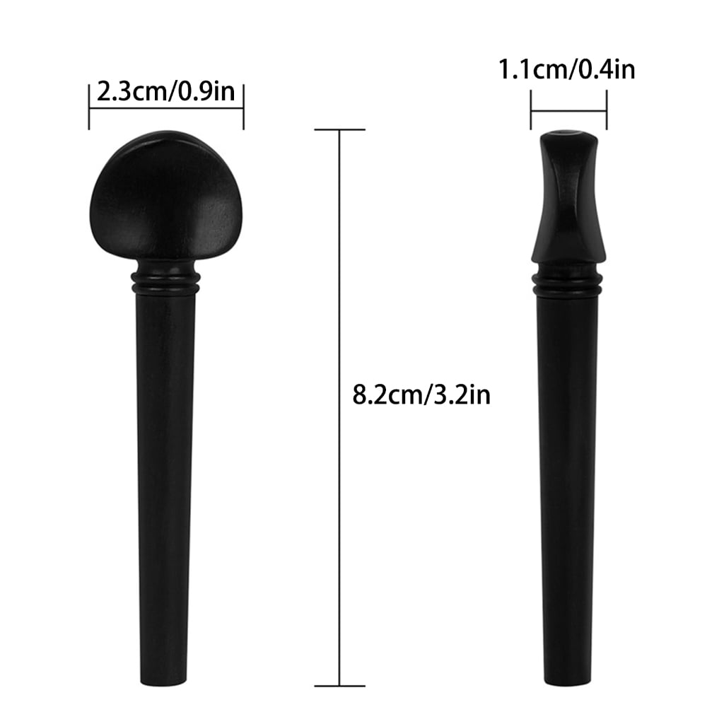 WINDLAND 12Pcs Ebony Wood Violin Oud Tuning Peg Tuner Oud Pegs Oud Shaft Handle Durable