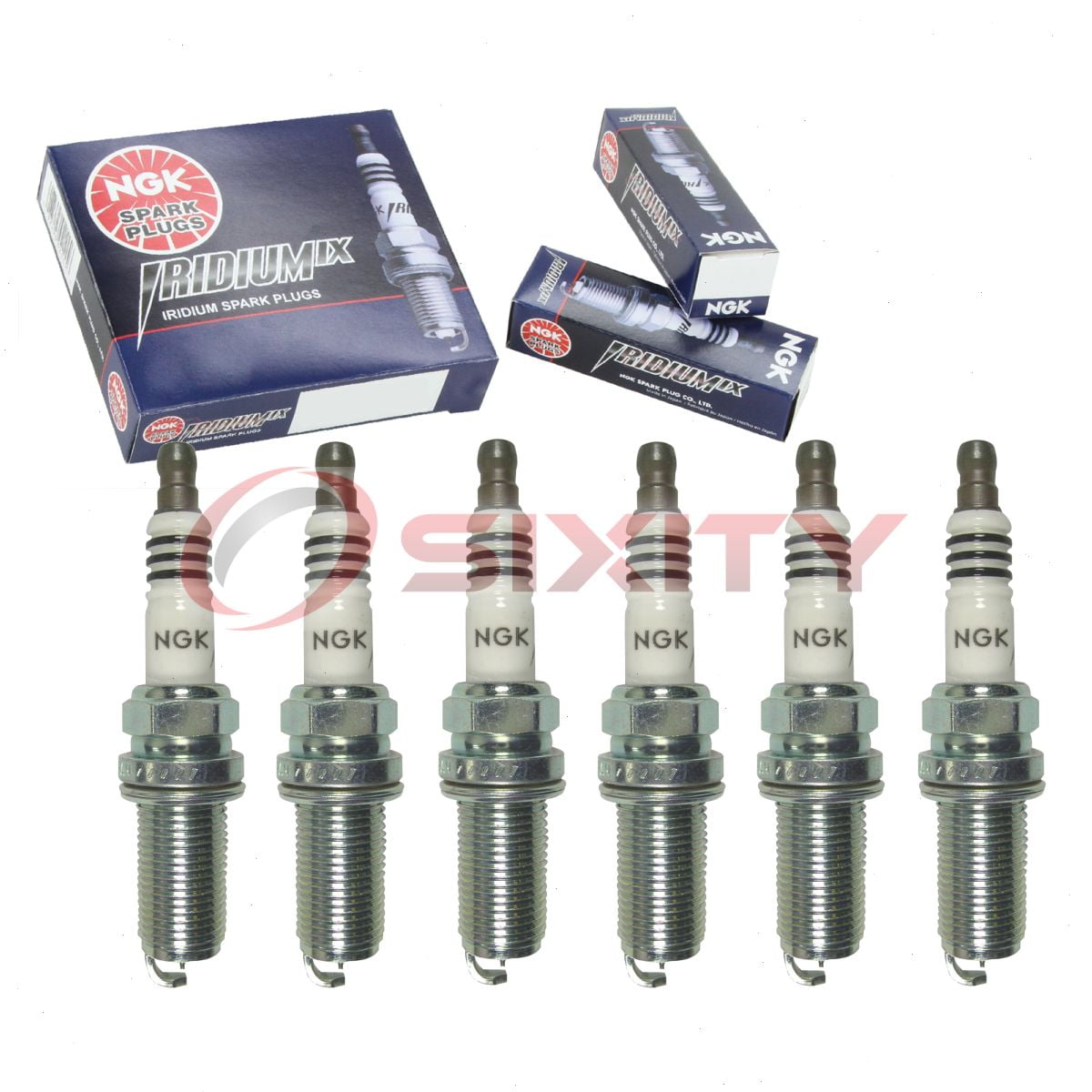 6 pc NGK 6619 Iridium IX Spark Plugs for 12565996 4704 5344 5618 9613 9615 9775 BY481-LFR6A FR7N1133X IKH20 IKH20TT MZ602091 SAB330NG4611 VKH20 Ignition Wire Secondary