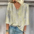 thumbnail image 2 of Womens Tops Short Sleeve Women's Long Sleeve Summer V Neck Casual Regular Printed Blouse, 2 of 5