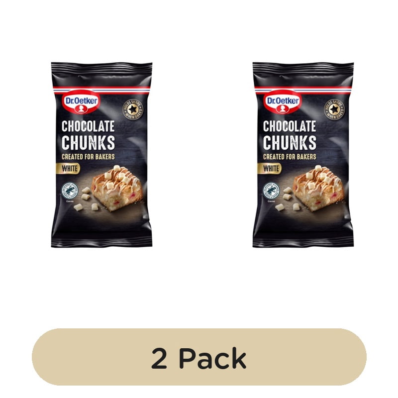 Dr. Oetker White Chocolate Chunks 100g, British Import (Pack of 2)