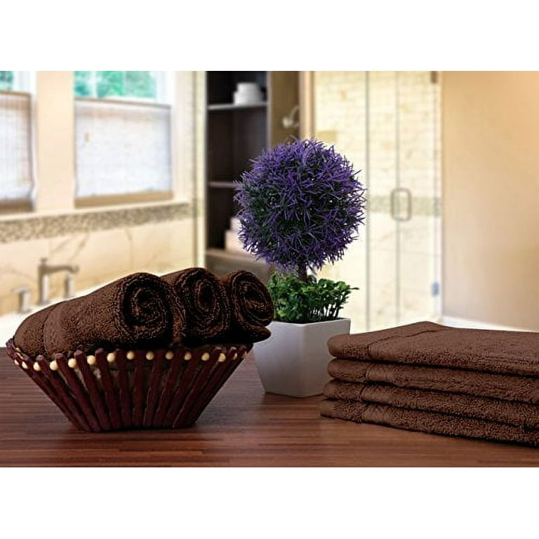 Utopia Towels - Luxury Washcloths Set 12 x 12 inches, Dark Brown - 700 GSM  100% 