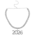 thumbnail image 1 of OHOIOLLA Collar Corto De Con Único De Rhinestones Y 2026 Estilo Hiphop Plateado Para Fiesta, 1 of 8