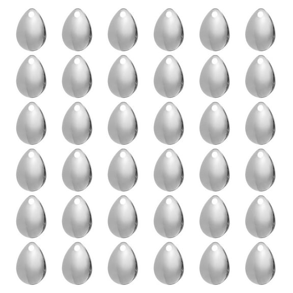 Fishing Lure Blades 0.9x0.6" Willowleaf Lure Making for DIY Bait, Silver 30 Pack