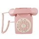 thumbnail image 4 of Teléfono Vintage Teléfono con Cable de Calidad de Llamada de Alta definición para Oficina en casa Rosa, 4 of 8