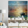 thumbnail image 3 of Designart 'Seascape Pier ' Sea & Shore Print on Natural Pine Wood, 3 of 3