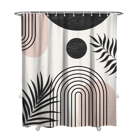 Extra Long Boho Shower Curtain 72x84 Inches - Vintage Floral & Tropical Leaves Pattern, Waterproof Bohemian Bathroom Decor with 12 Hooks, Tribal Rustic Style