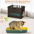 thumbnail image 4 of HomGarden Multi-functional Cat Washroom Bench Hidden Cat Litter Box Enclosure Furniture Brown, 4 of 8