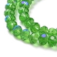 thumbnail image 3 of Electroplate Glass Beads Strands Half Rainbow Plated Faceted Rondelle Medium Sea Green 8x6mm Hole: 1mm about 65~68pcs/strand 15.7~16.1 inch(40~41cm), 3 of 4