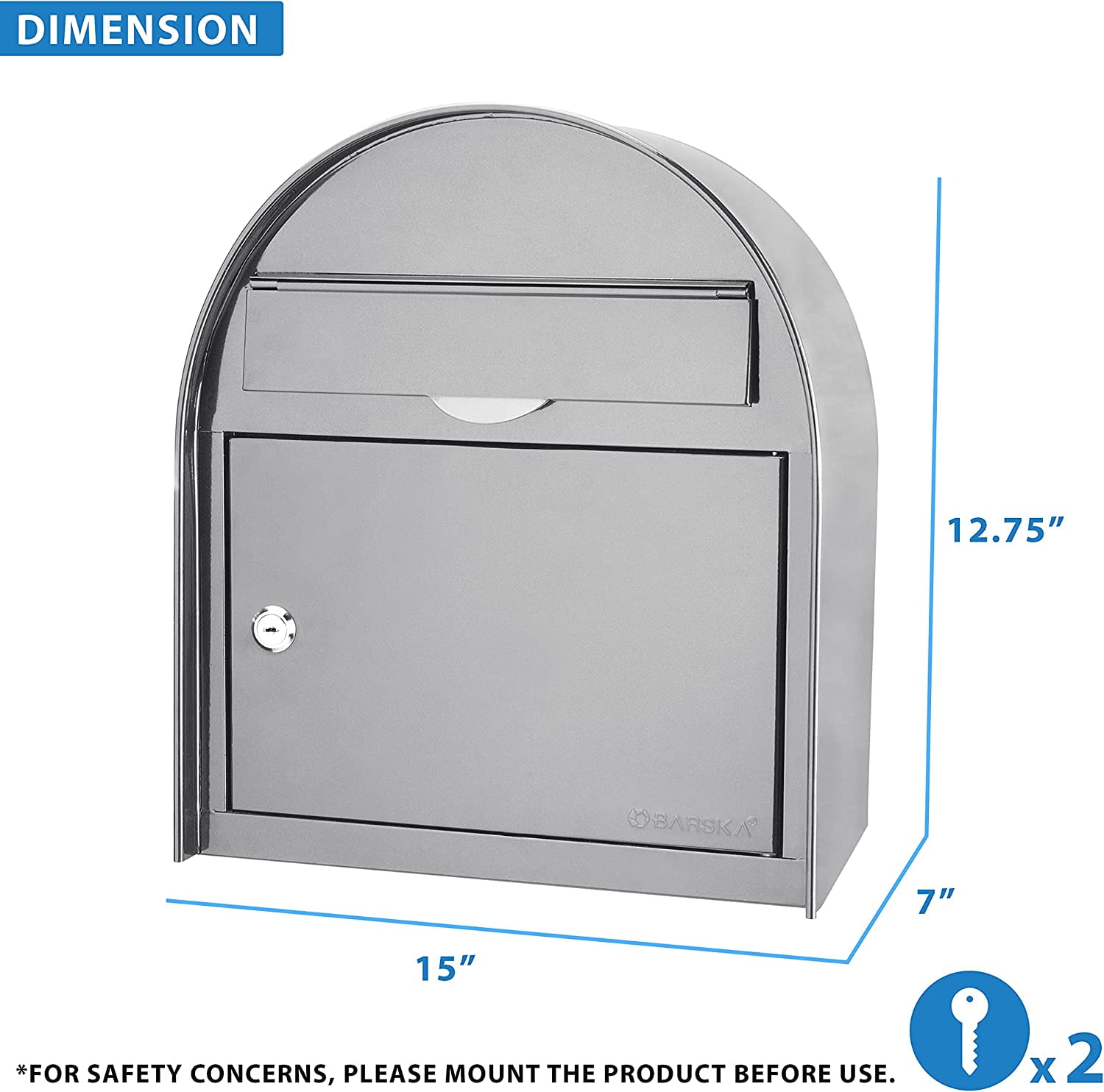 Barska Locking Wall Mount Mailbox (Large)