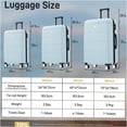 thumbnail image 3 of JERFIT 3-Piece ABS Hardshell Luggage Set with Spinner Wheels & TSA Lock, Lightweight Suitcases 20/24/28 Inch, Light Blue, 3 of 10