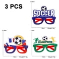 thumbnail image 2 of 3 piezas de gafas de sol para fiesta de fútbol 2022, gafas novedosas para el mundial, accesorios para fotomatón, suministros para recuerdos de fiesta de fútbol de la Copa del Mundo 2022, 2 of 5