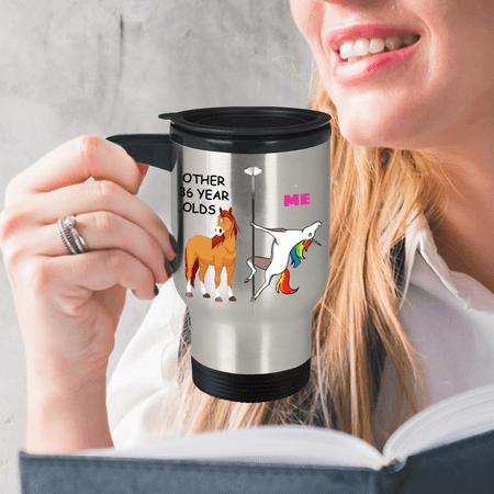 36th Birthday Gift for Women - Other 36 Year Olds Me Unicorn Coffee Mug - Premium 14 oz Travel Coffee Mug