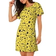 thumbnail image 2 of Kdxio Blue Spots Pattern Womens Short Sleeve Sleepshirt Scoopneck Cute Nightdress Ruffle Comfy Nightgown, 2 of 6