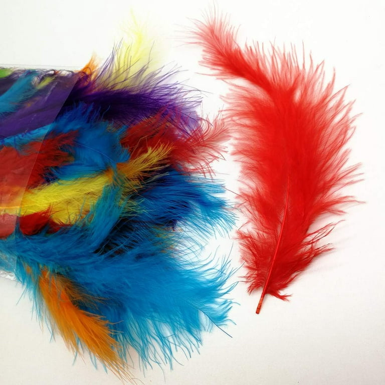 100pcs White Fluffy Turkey Marabou Feathers 4-6 Inches for Crafts Dream  Catcher Fringe Trim Colored Feathers Fly Tying Material