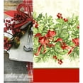 thumbnail image 6 of Newbridge Christmas Holly Ribbon Traditions Bordered 60 x 102 Inch Rectangle Fabric Tablecloth, Boughs of Holly and Berry Ribbon Garland Dining Table Cover for Holiday Party, 6 of 6