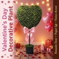 thumbnail image 2 of QenASHaing Valentines Heart Shaped Topiary Trees, Valentine's Day Decorative Plants with Bow Tie, 2.5 Ft Faux Plant for Indoor & Home Decor, 2 of 7