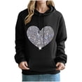 thumbnail image 5 of ZyeKqe Hoodies for Women Fleece Lined Heart Printed Hooded Sweatshirt Solid Color Comfy Loose Fitted Pullover Tops, 5 of 5