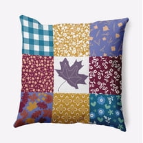 26" x 26" Simply Daisy Printed Quilt Leaves Polyester Accent Pillow, Larkspur Qty 1