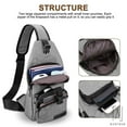 thumbnail image 3 of Gustave Men's Sling Daypack Crossbody Chest Backpack with USB Charging for Travel or Hiking - Grey, 3 of 9