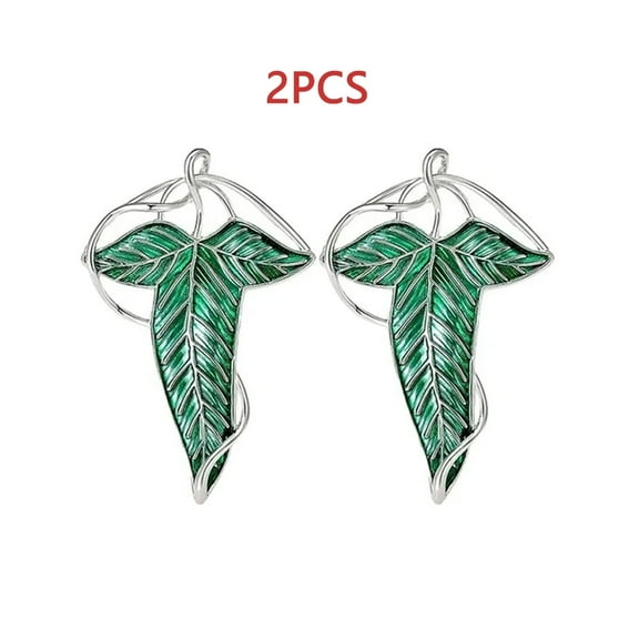 WYZCTTD 2PCS Elven Green Pins Tree Maple Leaf Enamel Brooch for Women Men Cloak Clasp，Green，2.5 inches