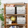 thumbnail image 2 of 8 Pack Collapsible Storage Bins Fabric Storage Bins Polyester Fabric Baskets with Handles Linen Closet Organizer for Shelf Home Closet Towels Toys(15 x 11 x 9.5 in,Mixed Gray), 2 of 14