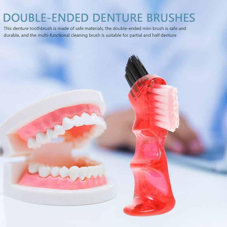 4Pcs Double-Head Denture Brushes Creative Cleaning Brushes Personal Small  Brushes