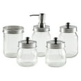 thumbnail image 6 of Home-Complete 5-Piece Mason Jar Bathroom Accessories Set with Lids, Silver, 6 of 11