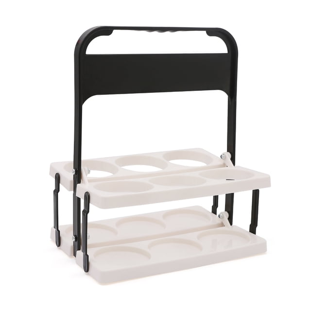 Foldable Two-Tone Plastic Beer & Wine Carrier: Portable, Space-Saving Storage Rack for Outdoor Gatherings, KTV Bars & Home Use – Durable, Stylish Multifunctional Holder in Black & White