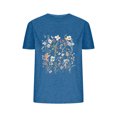 thumbnail image 1 of Camisetas de Verano de Mujer Pequeña Flor Impresa Cuello Redondo Manga Corta Superior, Verano Superior de las Mujeres, 1 of 8