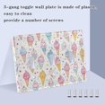 thumbnail image 3 of Yayeee Toggle Light Switch Wall Plate 2-Gang 4.56"x4.48" Decorative Outlet Cover, Colorful Ice Cream Pattern, 3 of 7
