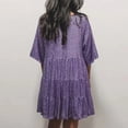 thumbnail image 2 of ALSLIAO Vestido de lentejuelas para mujer, manga corta, brillante, túnica, vestido de fiesta, ropa de club, morado, M, 2 of 8