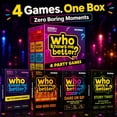 thumbnail image 4 of Quokka Party Games Set – Who Knows Me Better Collection with 4 Game in 1 Box – 2000+ Questions – Card Games for Adults and Teens – Board Game for Family Night, Friends & Couples Ages 15+, 4 of 7