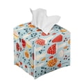 thumbnail image 6 of ZUXONGSY Mushroom Square Tissue Box Covers 2 Pack PU Leather Tissue Holders Decoration Easy to Install Tissue Box Cover Decorative Tissue Organizer for Table, Dresser, Countertop, 6 of 7