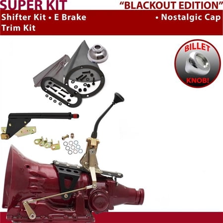 American Shifter TH350 Shifter Kit Black 8 in. E Brake Trim Kit for EDFE3