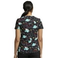 thumbnail image 3 of Dickies EDS Scrubs Top For Women V-Neck Print DK876, M, Merry Rex-mas, 3 of 6