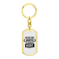 thumbnail image 4 of Hunted Hunt Hunter'S Keychain Stainless Steel or 18k Gold Dog Tag Keyring, 4 of 10