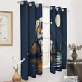 thumbnail image 2 of Blackout Curtains for Bedroom Funny Astronaut Full Room Darkening Grommet Curtains for Living Room,Thermal Insulated Ombre Drapes, 2 of 7