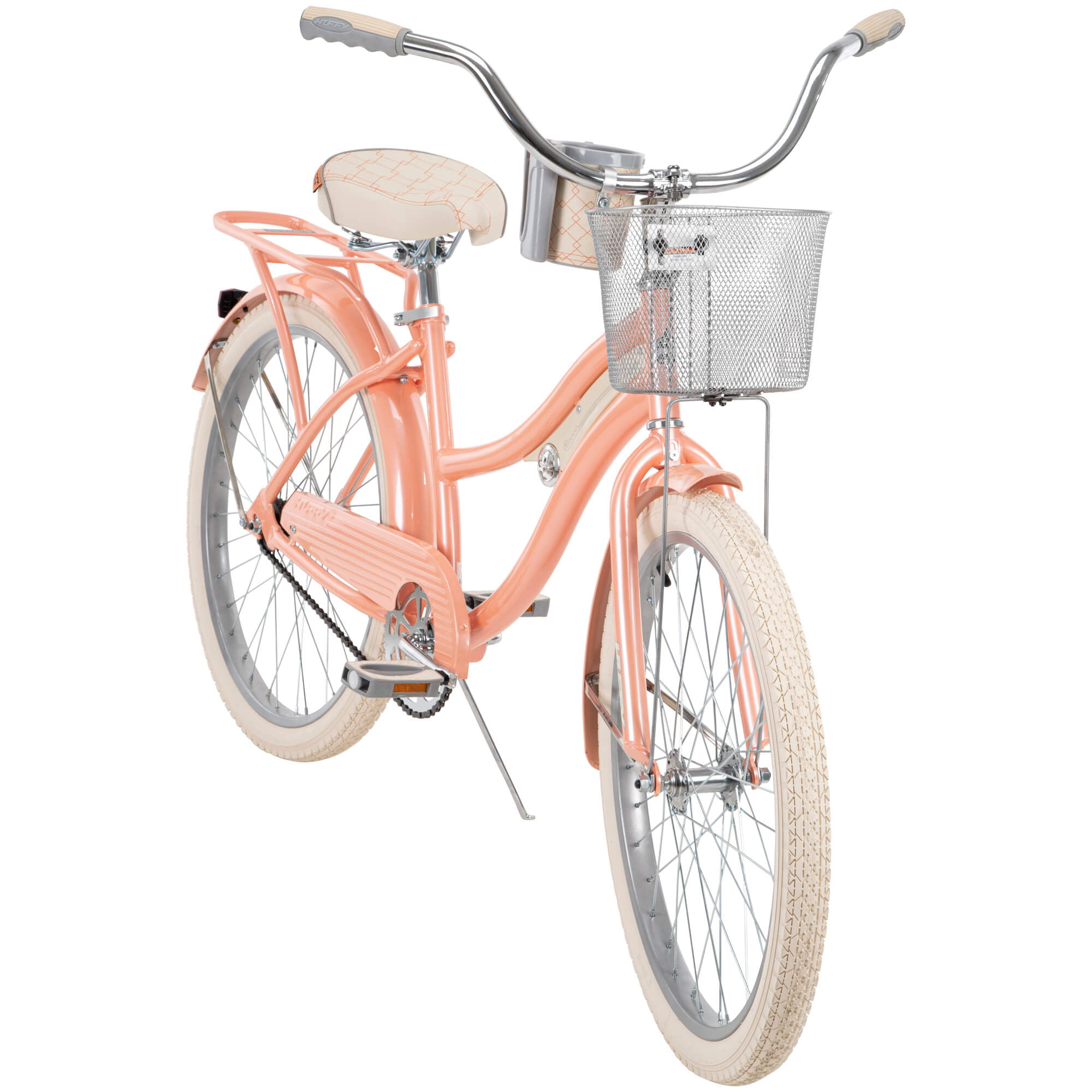 Girl's Classic Cruiser Bike 24" Perfect Fit Steel Frame Comfort Ride Pink Peach 