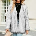 thumbnail image 5 of BiZtdJrK Lightening Sales Womens Long Winter Coat Warm Faux Fur Leopard Overcoats Long Sleeve Open Front Fuzzy Fluffy Cardigan Outwear Gray XXL, 5 of 8