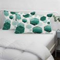 thumbnail image 4 of Turquoise Marble Small Pillow Covers, Gold White Geometric Hexagon Modern Soft Breathable Throw Pillow Cases with Invisible Zipper, Decorative Pillowcase Pillows Protectors for Sofa Bed Chair 12"x20", 4 of 9