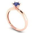 thumbnail image 2 of Solitaire Engagement Ring for Women - 0.5ct Simulated Tanzanite in 14K Rose Gold Promise Ring, 2 of 6