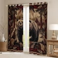 thumbnail image 2 of Feelyou Rustic Bear Black Out Curtains, Western Boho Curtains Pack of 2 (42x63 Each), 2 of 6