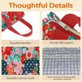 thumbnail image 4 of Pioneer Flower Floral Print Pattern Insulated Lunch Bag for Women & Adults,Large Portable Soft Cooler Lunch Bag,Thermal Food Storage Tote with Pearl Cotton,8.66L,8.75x5.75x9.5 Inch, 4 of 6