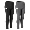 thumbnail image 2 of Leggings 2pcs Women Yoga Pants With Pockets Quick Dry High Waist Workout Leggings Running Pants, 2 of 7